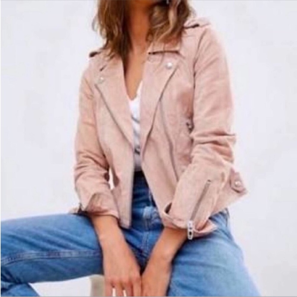 Blank NYC Blush Pink Moto Jacket